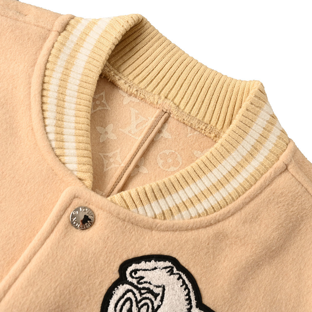 Louis Vuitton LV Since 1854 Pegasus Chenille LV Varsity Jacket — Camel