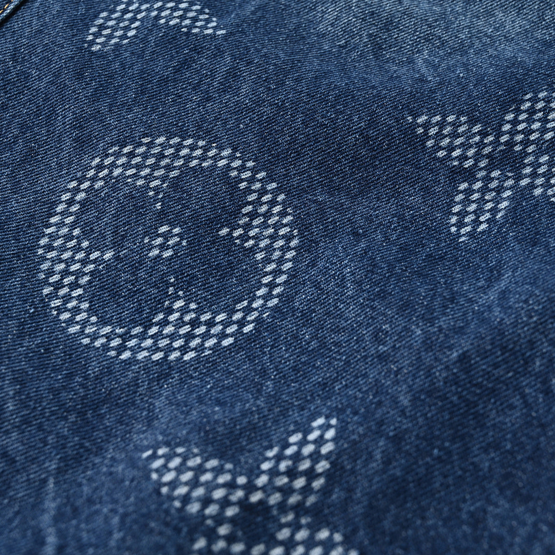 Louis Vuitton LV Oversized Monogram Mesh Print Denim Overshirt Jacket