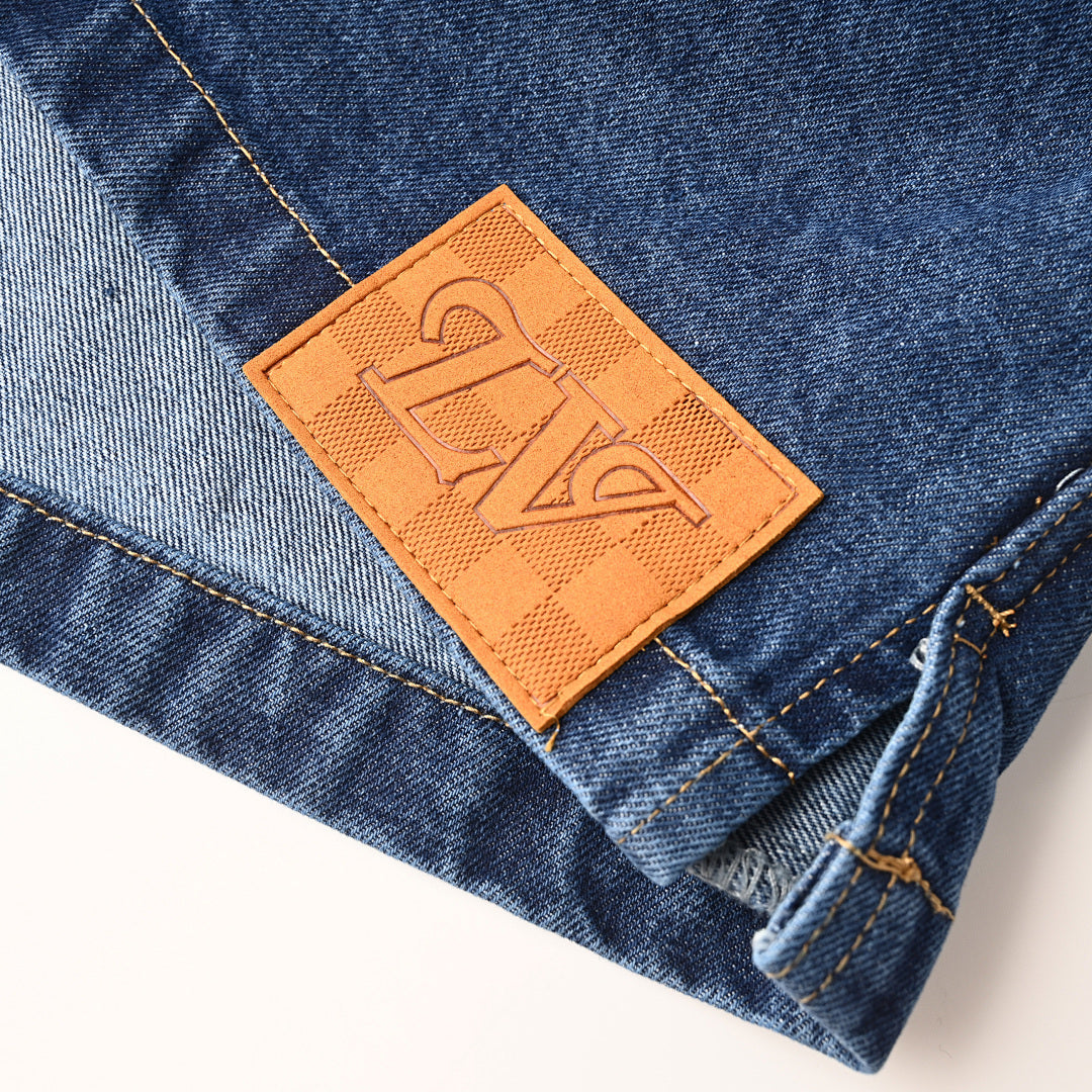 Louis Vuitton LV Oversized Monogram Mesh Print Denim Overshirt Jacket