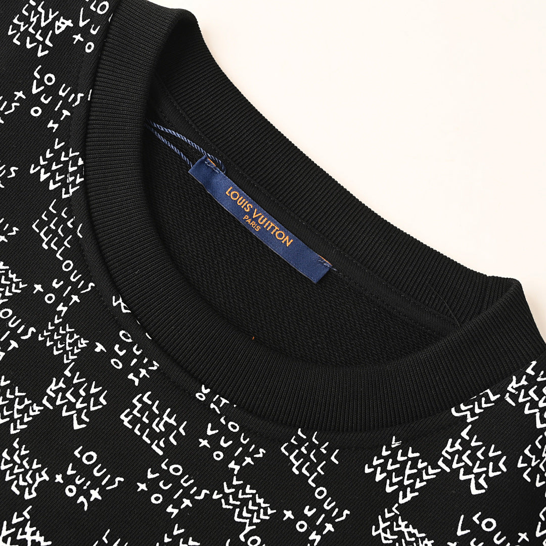 Louis Vuitton Scattered Monogram Letters Gradient Print Sweatshirt