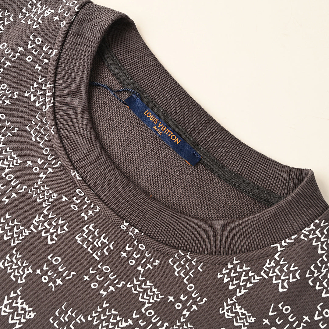 Louis Vuitton Scattered Monogram Letters Gradient Print Sweatshirt