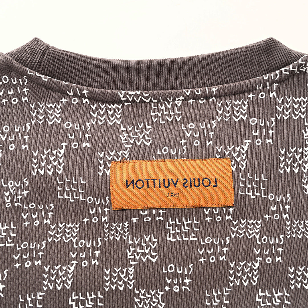 Louis Vuitton Scattered Monogram Letters Gradient Print Sweatshirt
