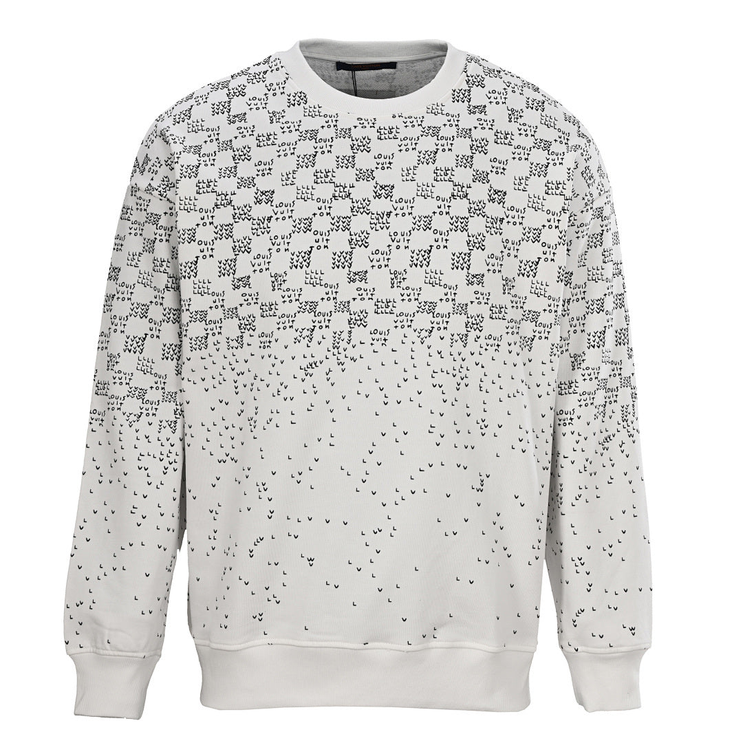 Louis Vuitton Scattered Monogram Letters Gradient Print Sweatshirt