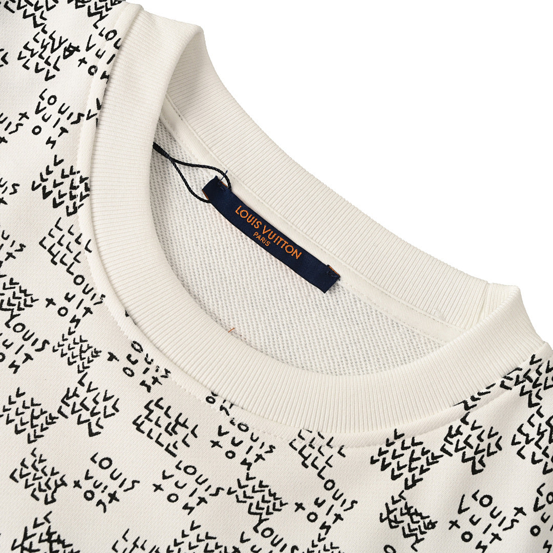 Louis Vuitton Scattered Monogram Letters Gradient Print Sweatshirt