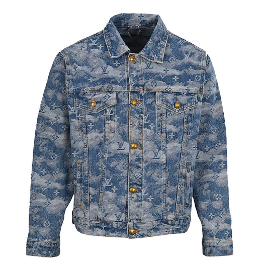 Louis Vuitton LV Monogram Cloud Nuage Jacquard Denim Trucker Jacket