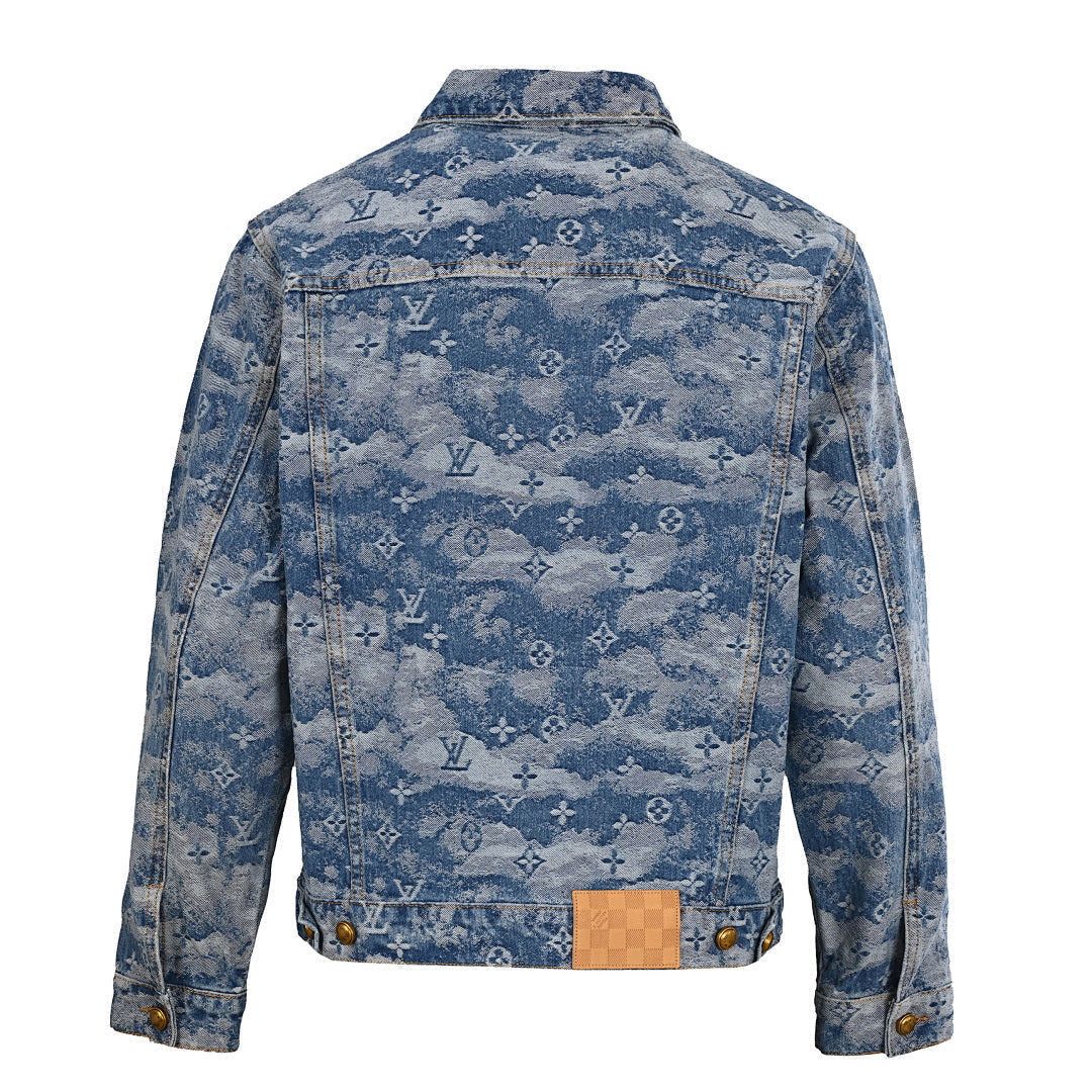 Louis Vuitton LV Monogram Cloud Nuage Jacquard Denim Trucker Jacket