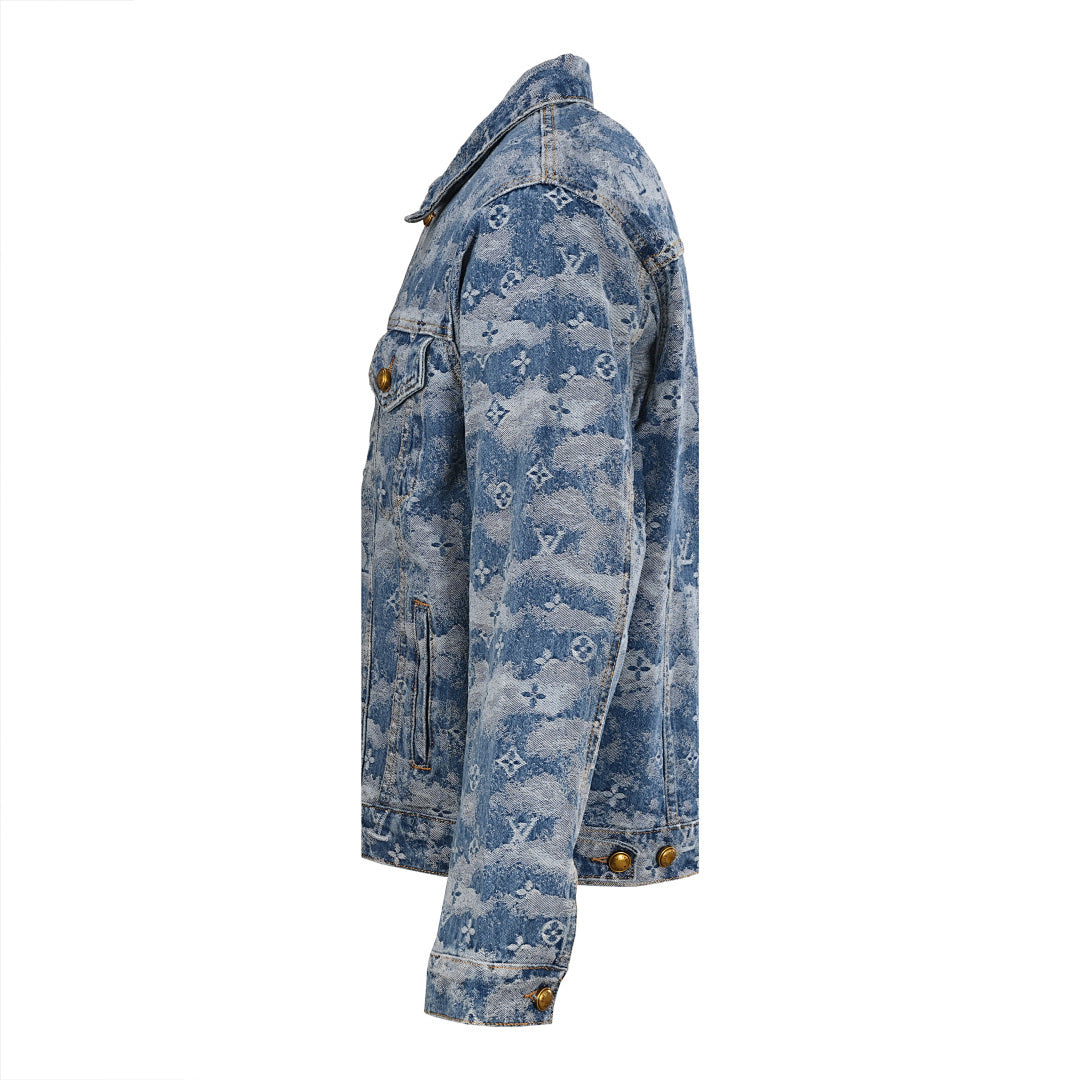 Louis Vuitton LV Monogram Cloud Nuage Jacquard Denim Trucker Jacket