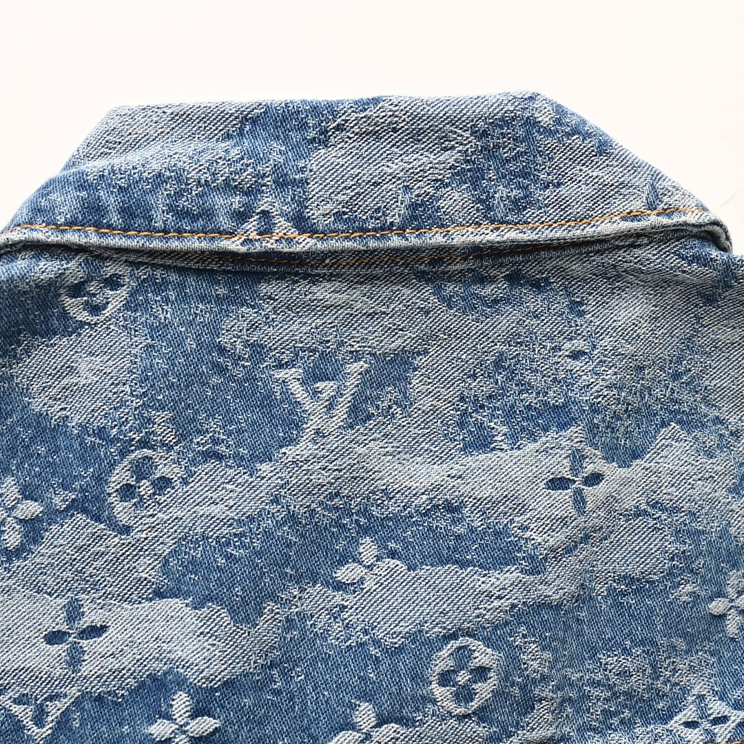 Louis Vuitton LV Monogram Cloud Nuage Jacquard Denim Trucker Jacket