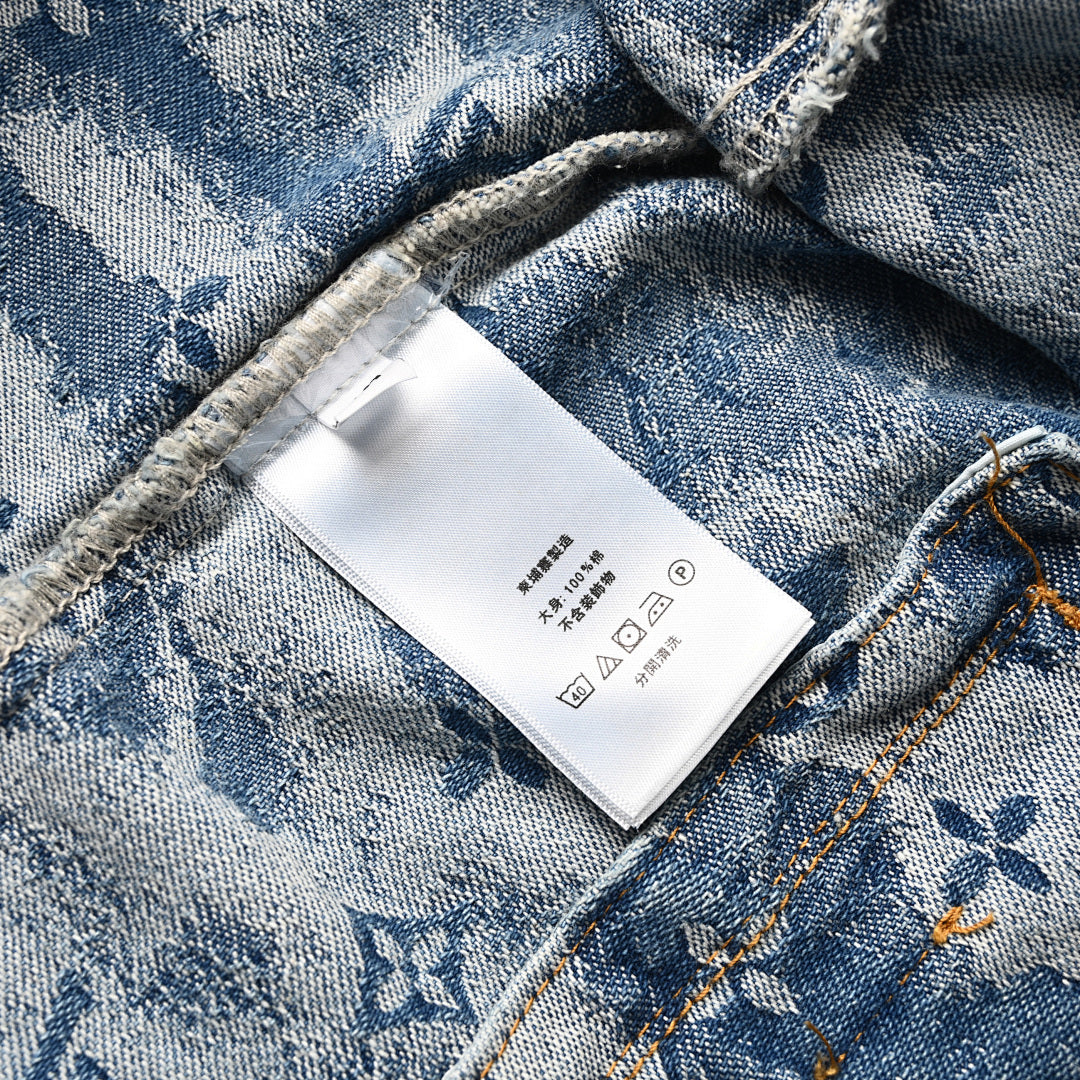 Louis Vuitton LV Monogram Cloud Nuage Jacquard Denim Trucker Jacket