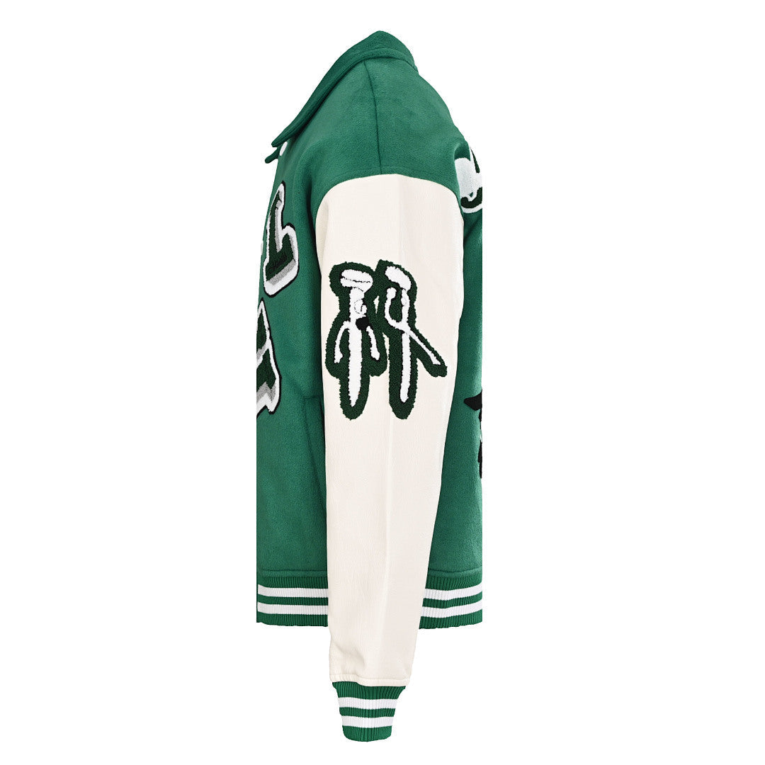 Louis Vuitton LV Tourist vs Purist Graphic Embroidery Wool & Leather Varsity Jacket