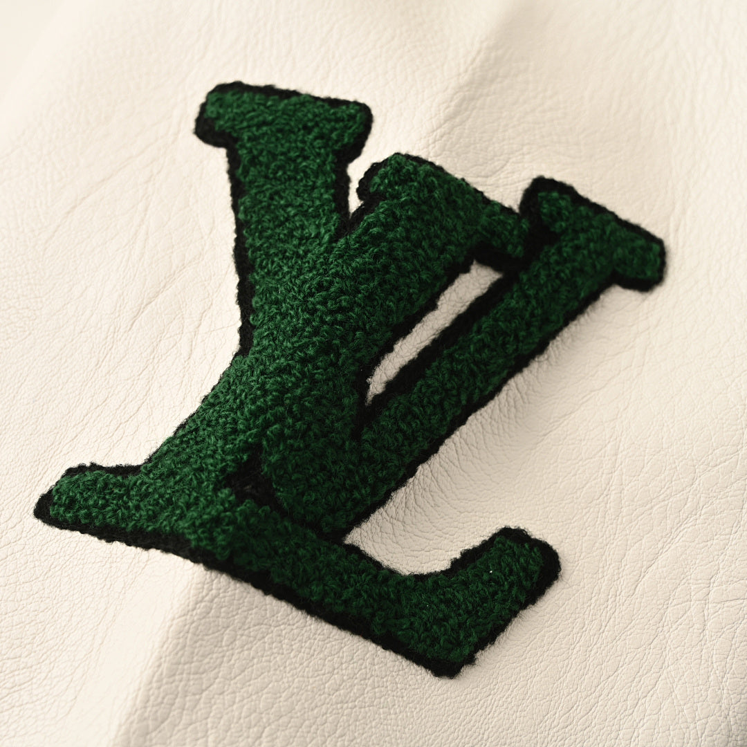Louis Vuitton LV Tourist vs Purist Graphic Embroidery Wool & Leather Varsity Jacket