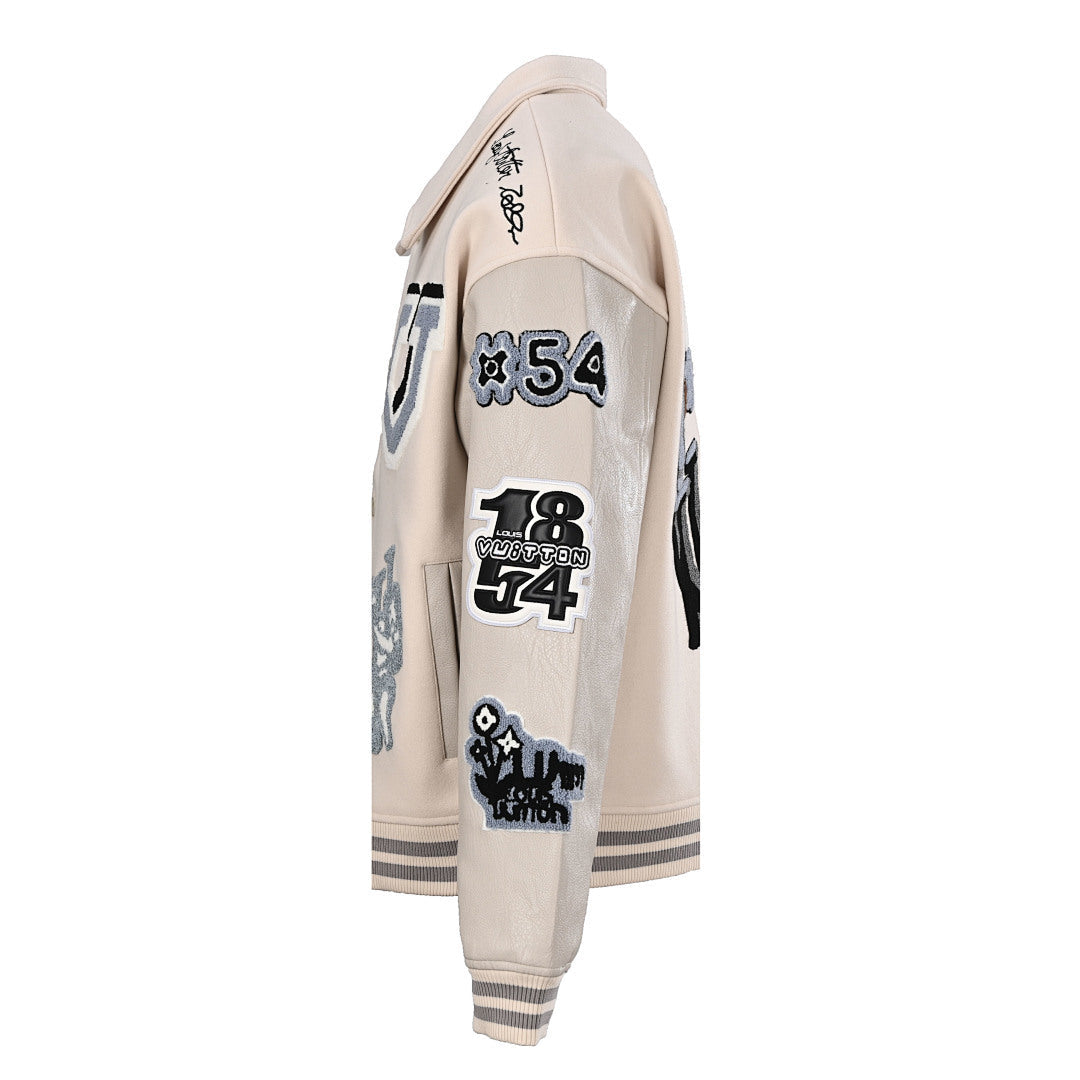 Louis Vuitton LV x Bugs Bunny Graphic Patch Wool & Leather Varsity Jacket