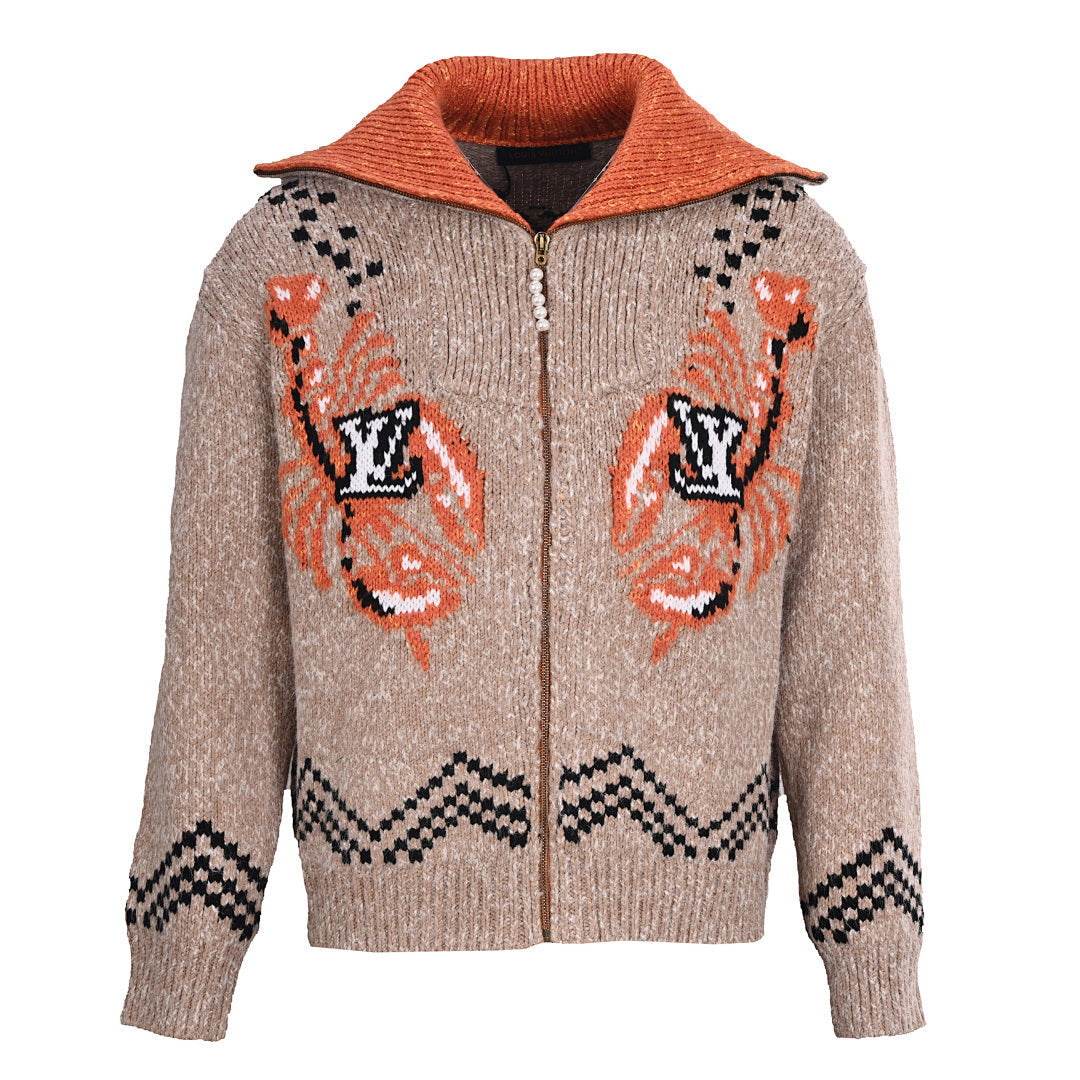 Louis Vuitton LV Tiger Intarsia Knit Zip-Up Cardigan