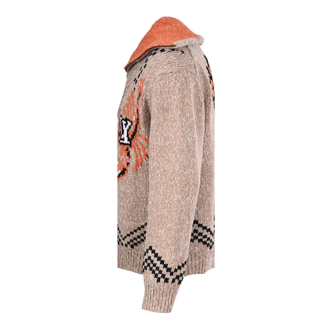 Louis Vuitton LV Tiger Intarsia Knit Zip-Up Cardigan