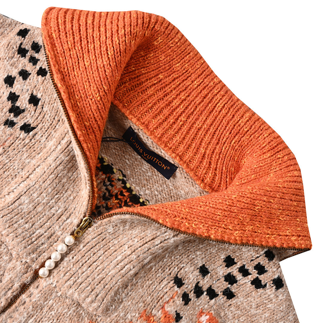 Louis Vuitton LV Tiger Intarsia Knit Zip-Up Cardigan