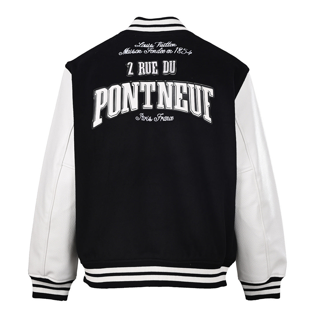 Louis Vuitton 2 Rue du Pont Neuf Varsity Wool & Leather Letterman Jacket