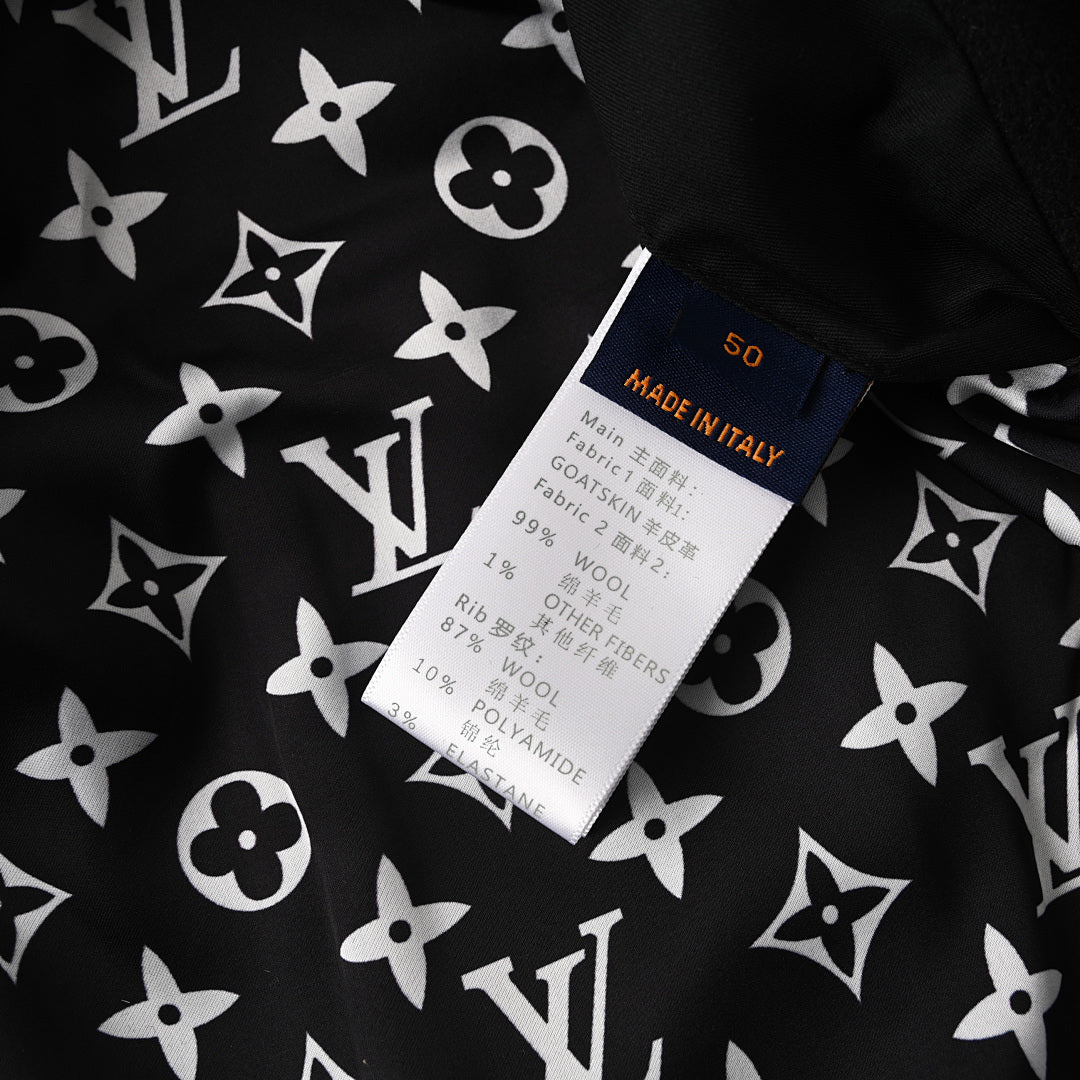 Louis Vuitton 2 Rue du Pont Neuf Varsity Wool & Leather Letterman Jacket