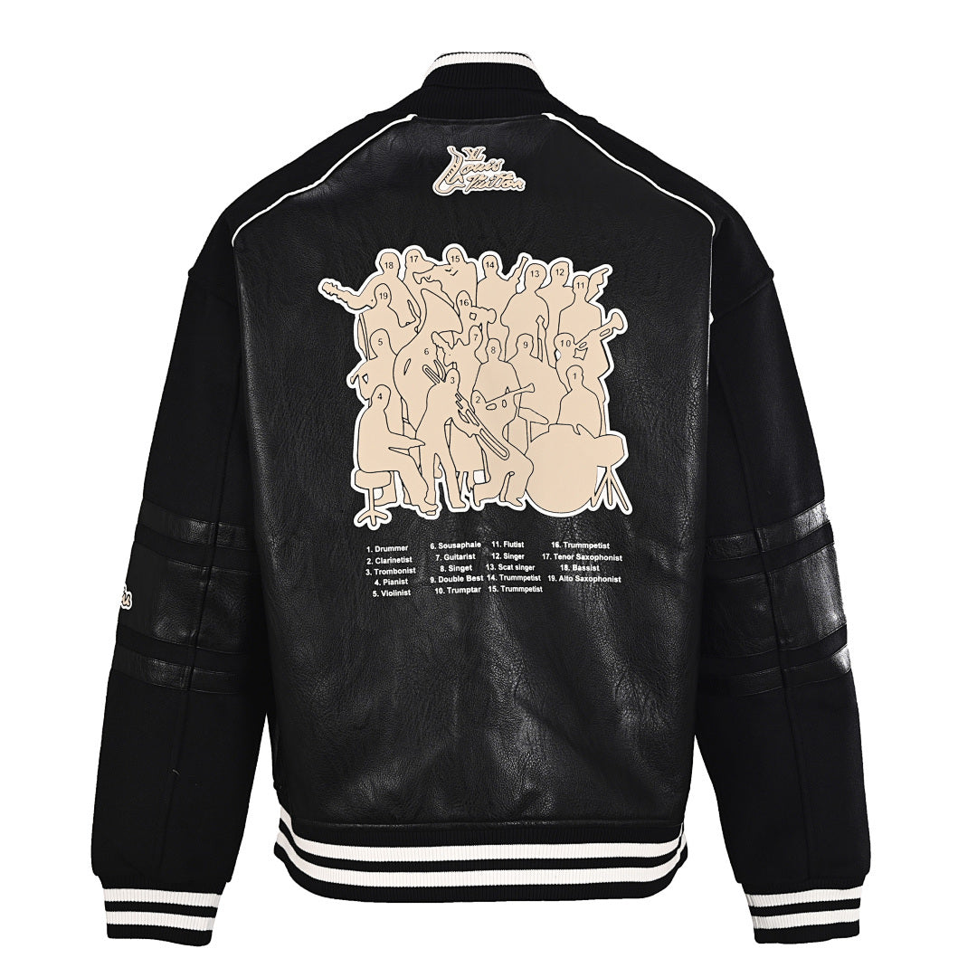 Louis Vuitton LV Class of 2022 Jazz Orchestra Leather Varsity Jacket