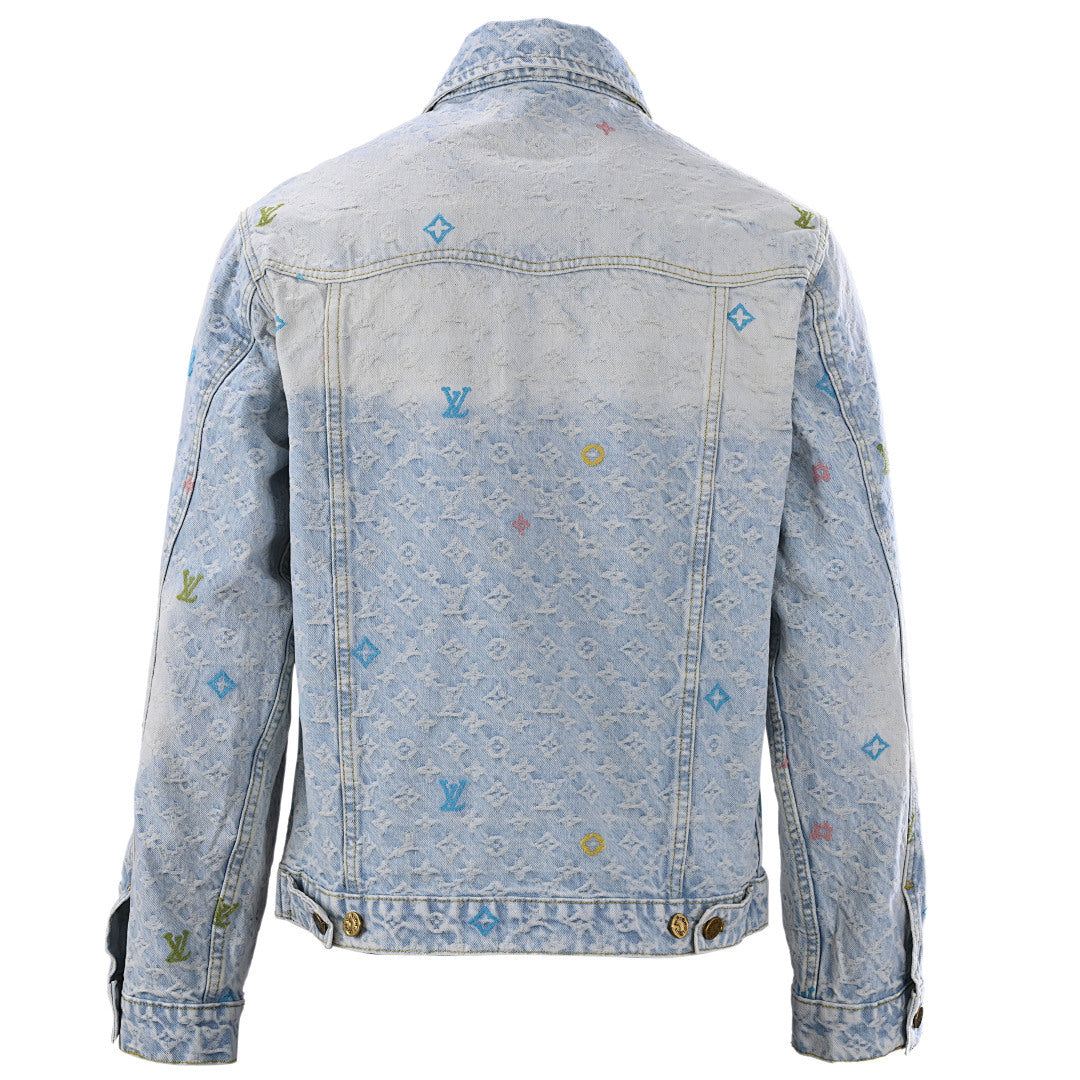 Louis Vuitton LV Multicolor Monogram Embroidered Denim Trucker Jacket