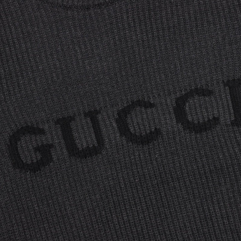 Gucci Logo Wool-Blend Ribbed Crewneck Sweater