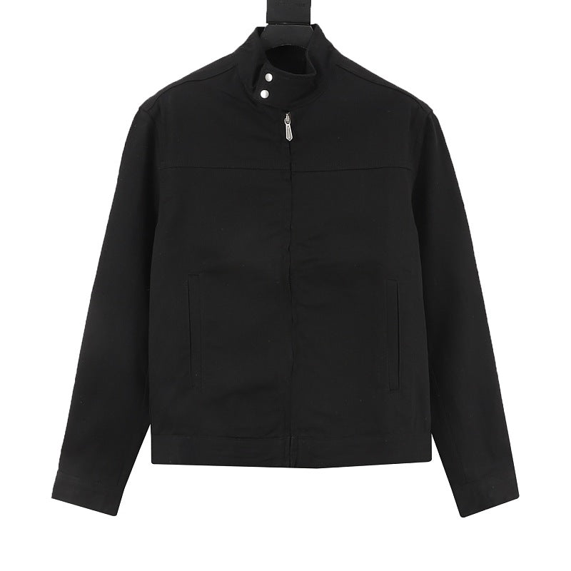 Gucci Horsebit-Hem Stand-Collar Biker Jacket