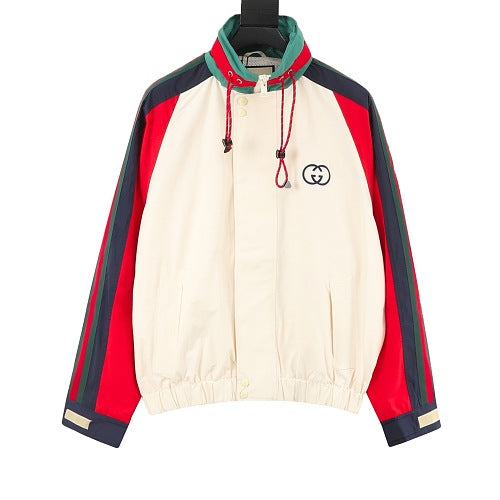 Gucci GG Logo Colorblock Zip-Up Jacket