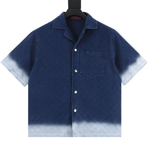 Gucci Navy Tonal Jacquard Gradient Shirt