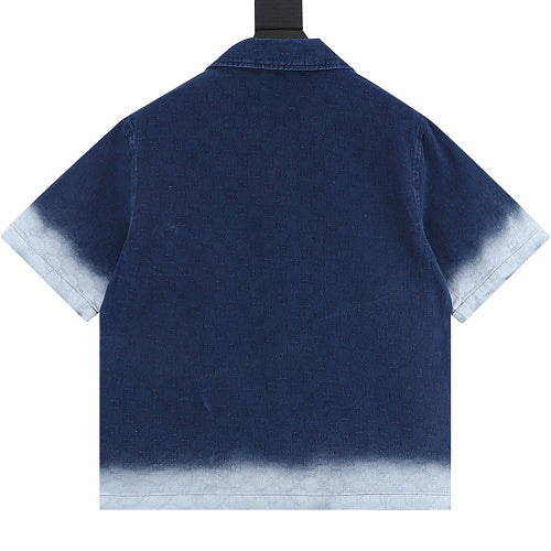 Gucci Navy Tonal Jacquard Gradient Shirt