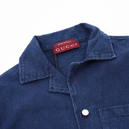 Gucci Navy Tonal Jacquard Gradient Shirt