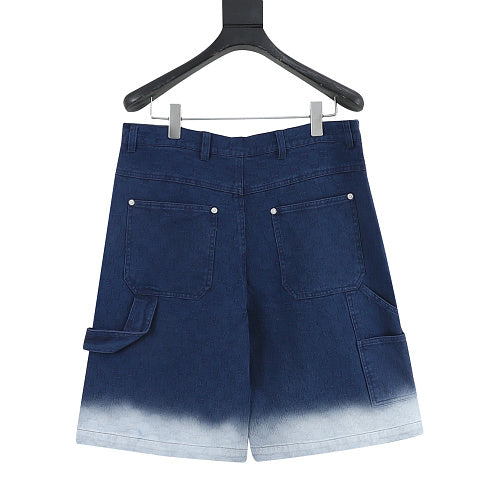 Gucci Tonal Jacquard Gradient Denim Shorts