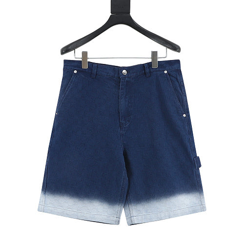 Gucci Tonal Jacquard Gradient Denim Shorts