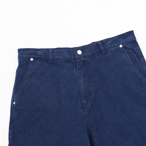 Gucci Tonal Jacquard Gradient Denim Shorts