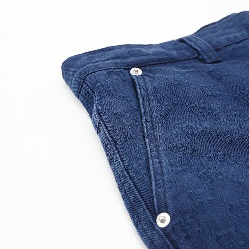 Gucci Tonal Jacquard Gradient Denim Shorts