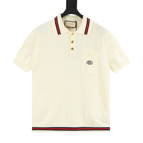 Gucci GG Logo Contrast-Trim Polo Shirt