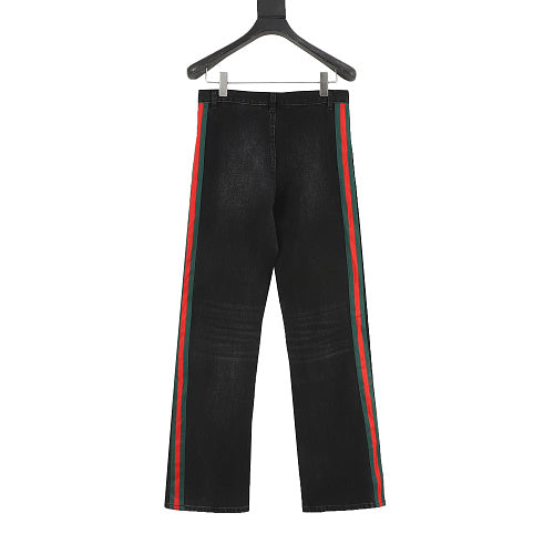 Gucci Web-Stripe Straight-Leg Jeans