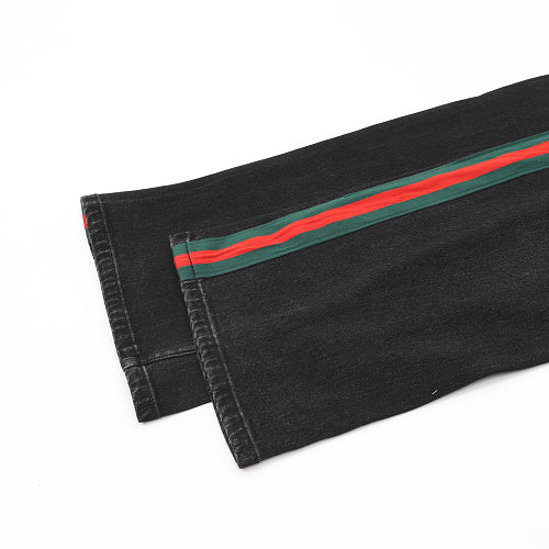 Gucci Web-Stripe Straight-Leg Jeans
