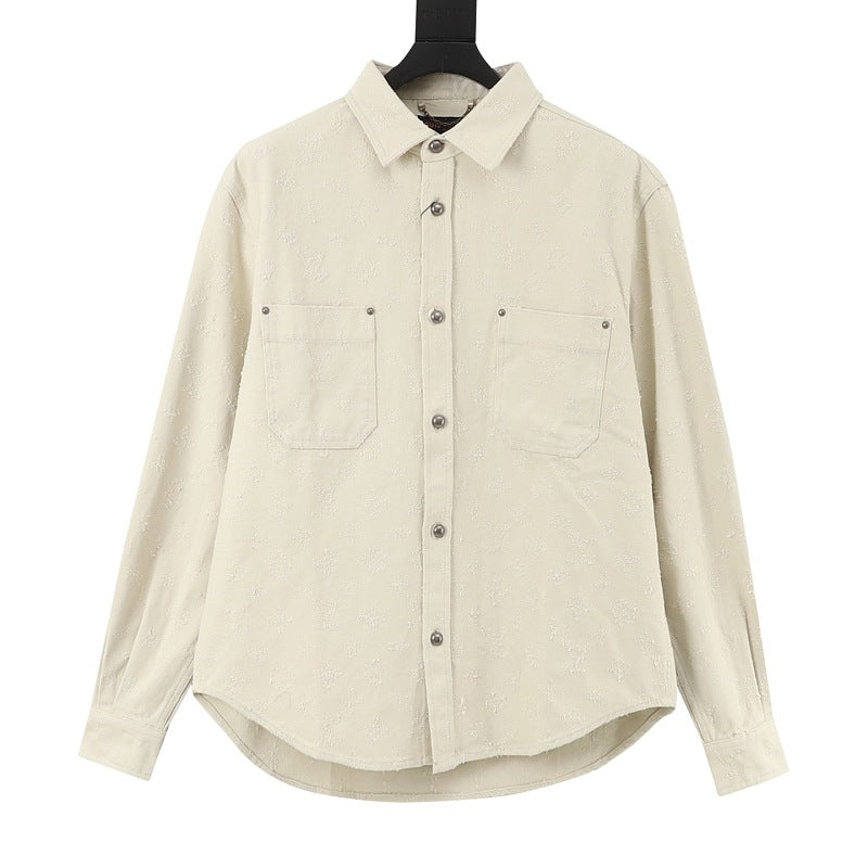 Louis Vuitton Needle-Punched Monogram Denim Overshirt