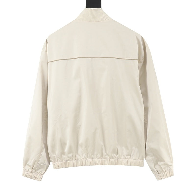 Louis Vuitton Leather Logo Satin Track Jacket