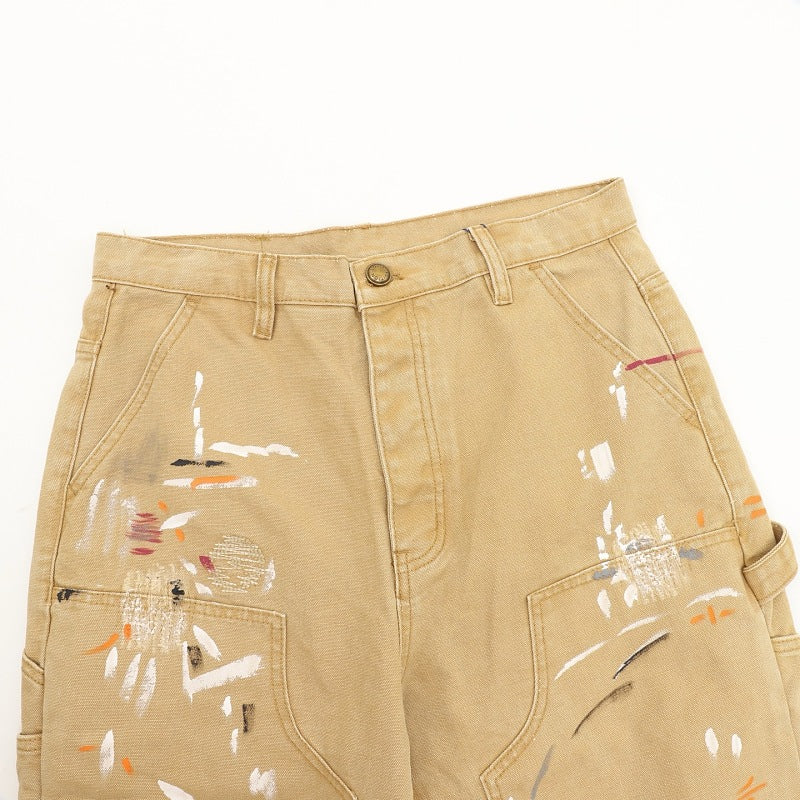 Louis Vuitton Paint-Splatter Denim Pants