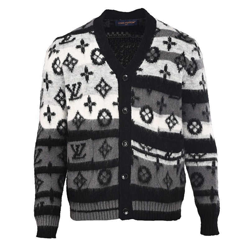 Louis Vuitton LV Monogram Brushed Mohair-Blend Stripe Cardigan
