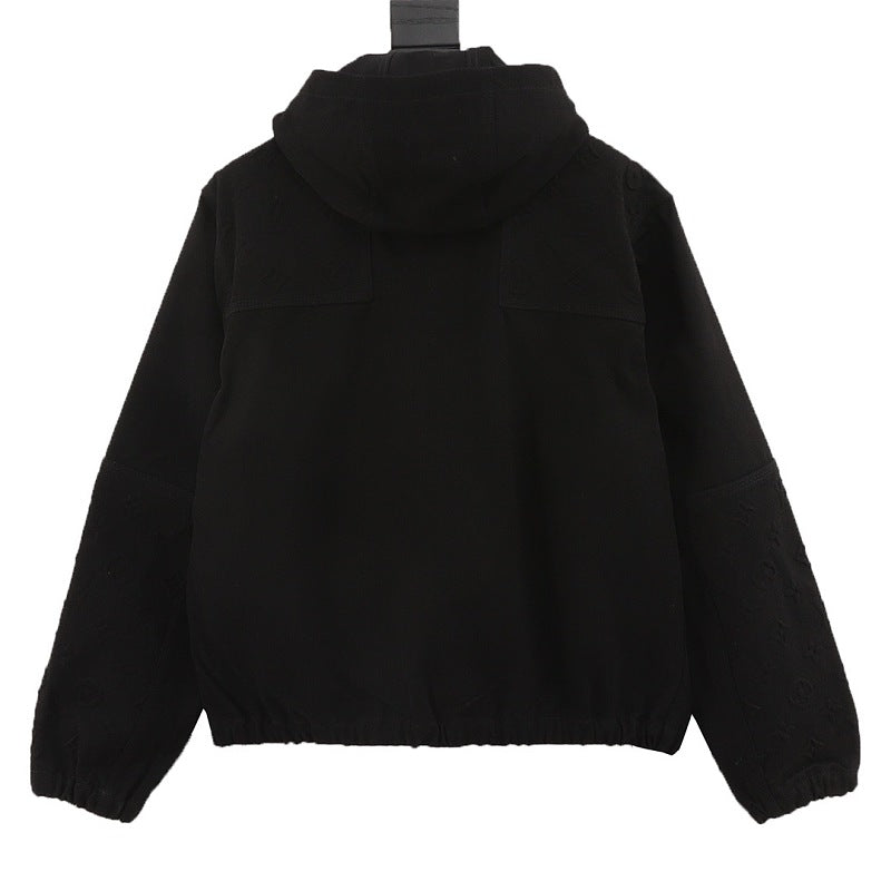 Louis Vuitton Embossed Monogram Hooded Denim Jacket