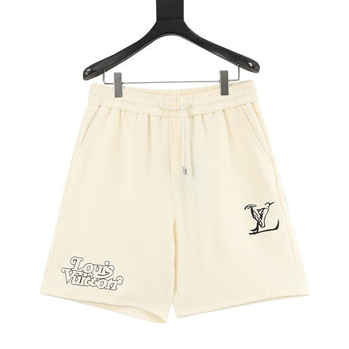 Louis Vuitton LV Skier & Bubble Script Embroidered Shorts