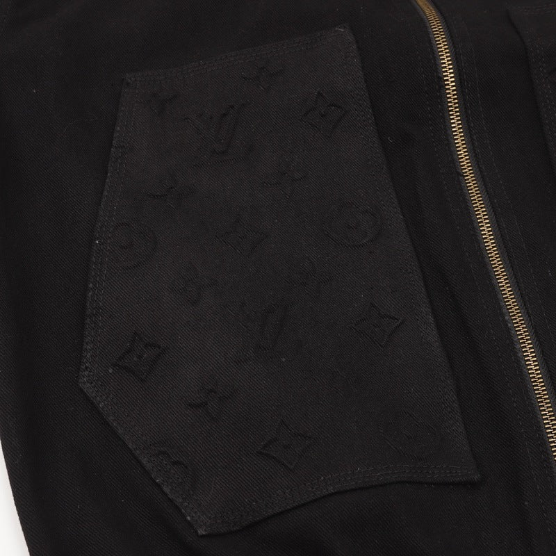 Louis Vuitton Embossed Monogram Hooded Denim Jacket