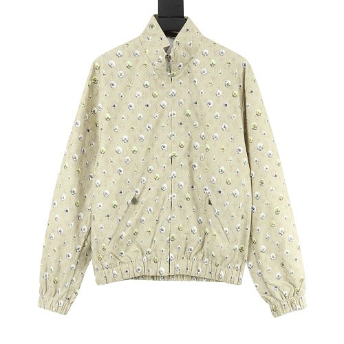 Louis Vuitton 26SS Daisy Monogram All-Over Distressed Stand-Collar Jacket