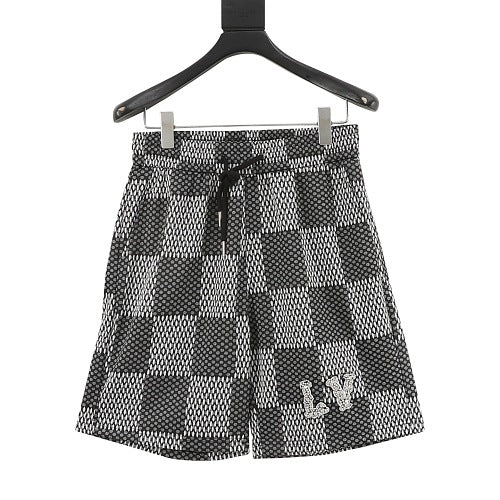 Louis Vuitton LV Crystal Beaded Logo Damier Jacquard Shorts